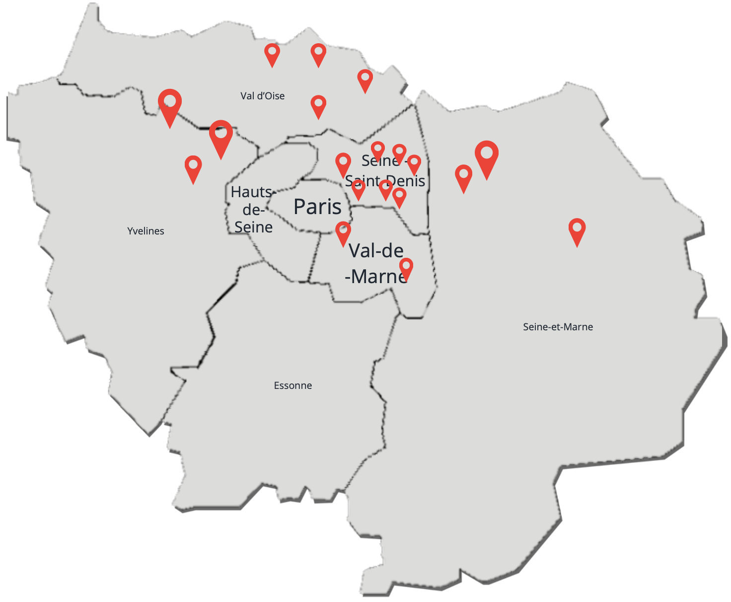 Carte des revendeurs en Île-de-France