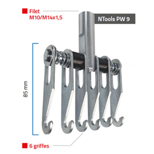 Griffe pour tire clou  6 pinces /M14 x 1.5