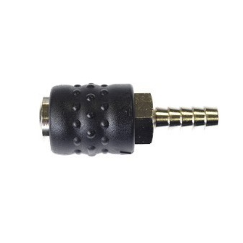 Raccord rapid sous blister noir avec enbout, avec porte tuyau